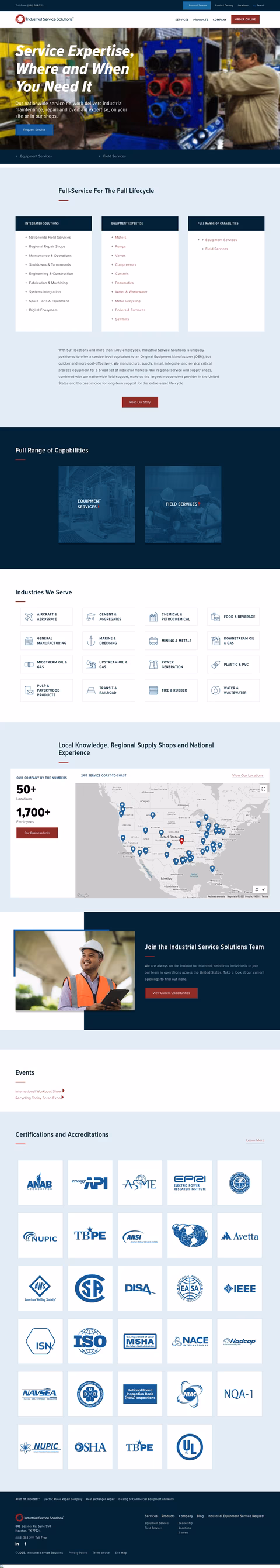 Industrial-Service-Solutions Homepage 1440px