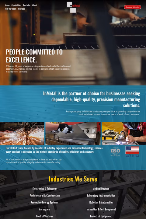 Inmetal Homepage 1440px