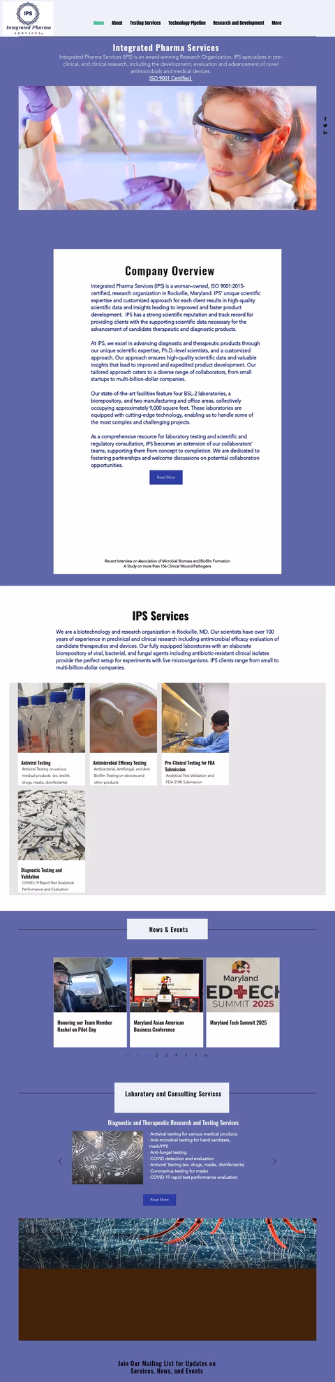 Integrated-Pharma-Services Homepage 1440px