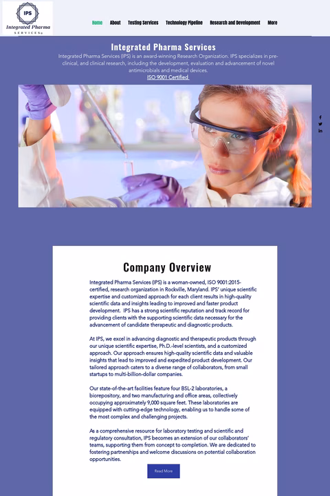 Integrated-Pharma-Services Homepage 1440px