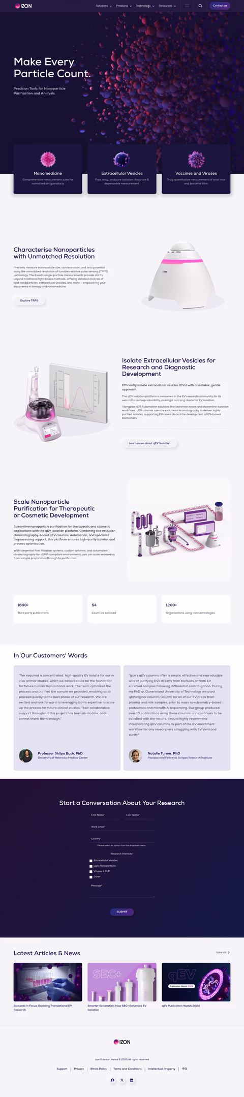 Izon-Science Homepage 1440px