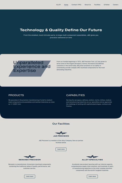 J-E-Precision-Tool Homepage 1440px