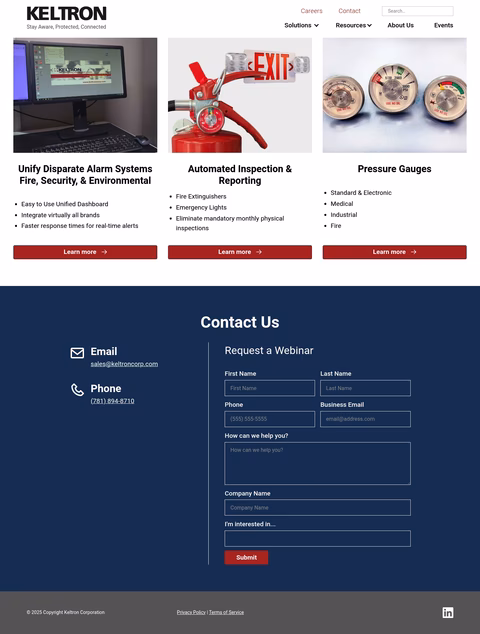 Keltron-Corporation Homepage 1440px