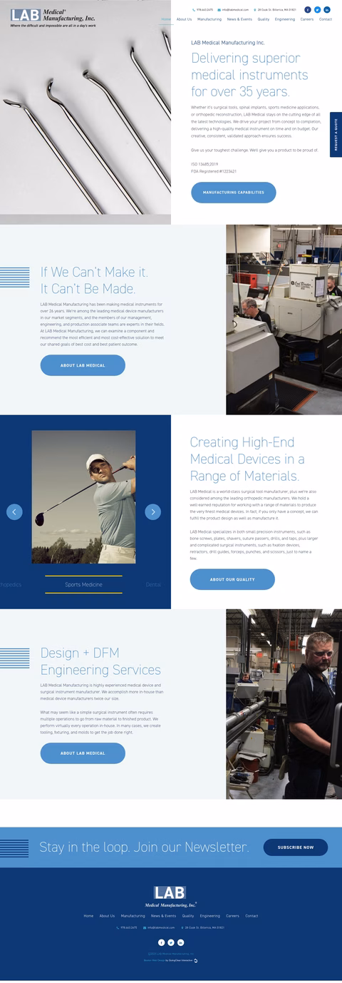 Lab-Medical-Manufacturing Homepage 1440px