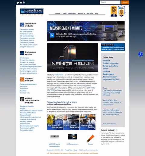 Lake-Shore-Cryotronics Homepage 1440px