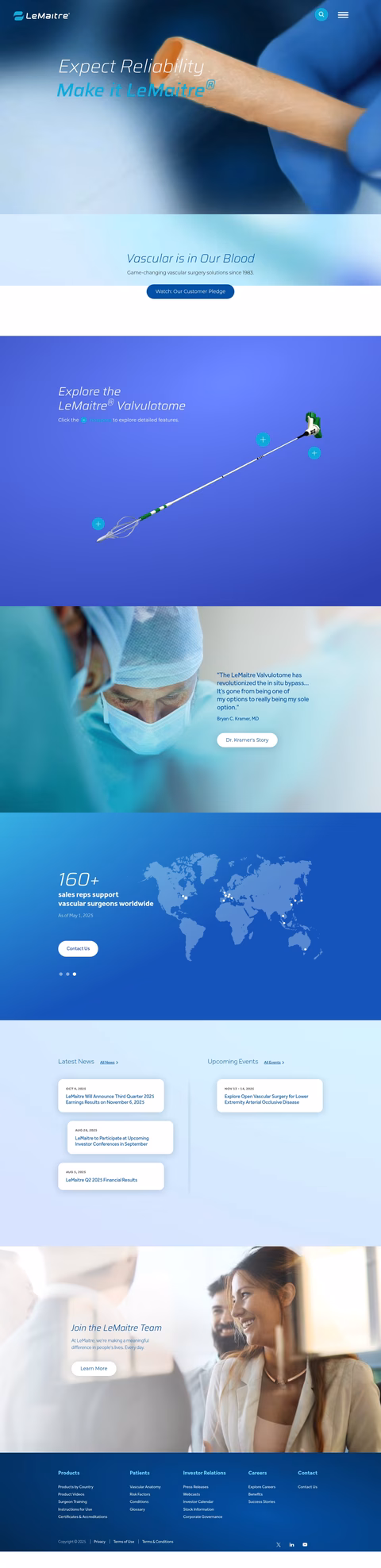Lemaitre-Vascular Homepage 1440px