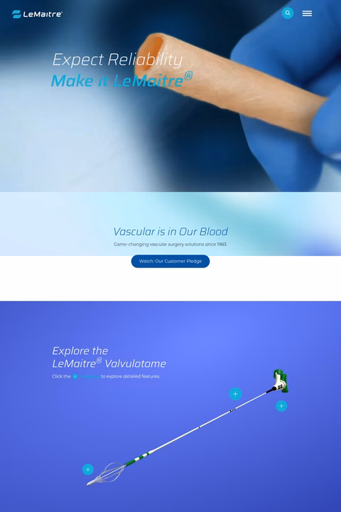 Lemaitre-Vascular Homepage 1440px