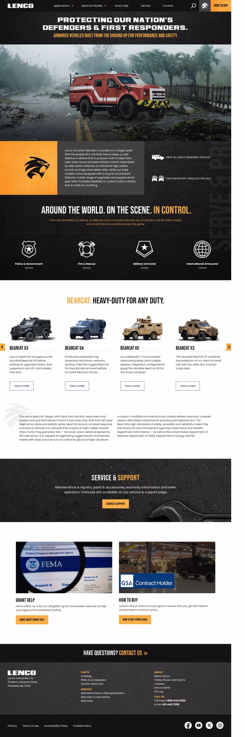 Lenco-Industries Homepage 1440px
