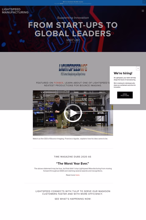 Lightspeed-Manufacturing Homepage 1440px