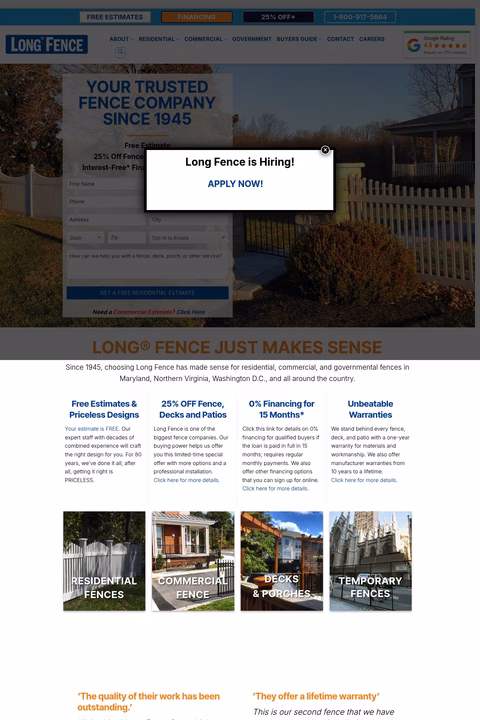 Long-Fence Homepage 1440px