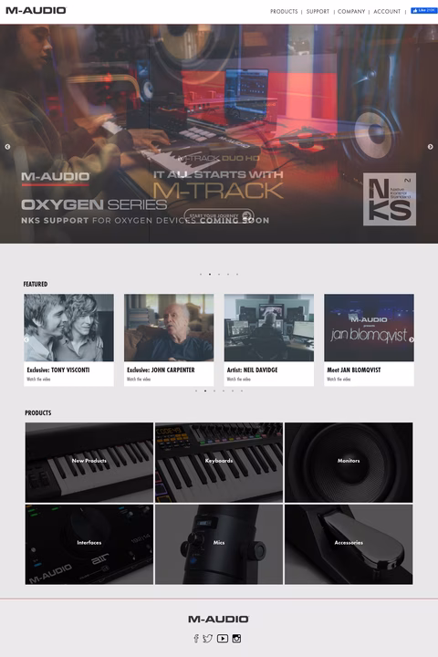 M-Audio Homepage 1440px