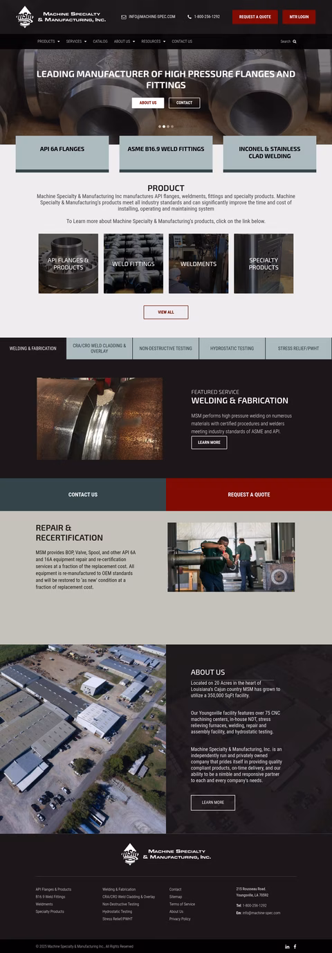 Machine-Specialty-Manufacturing Homepage 1440px