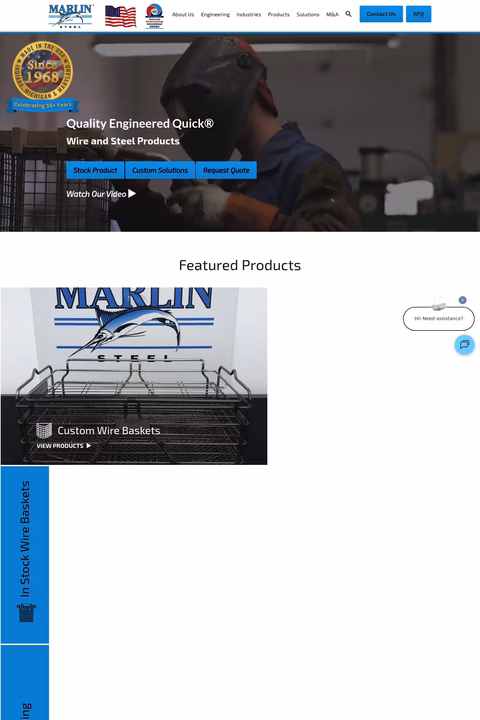 Marlin-Steel-Wire-Products Homepage 1440px