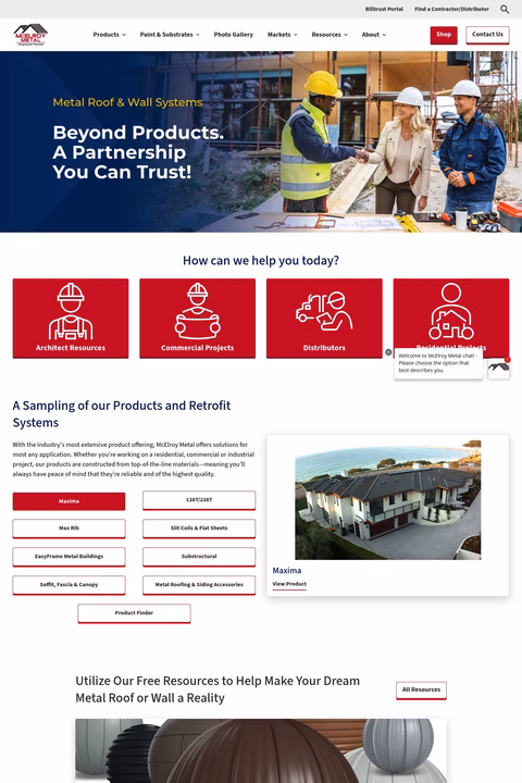 Mcelroy-Metal Homepage 1440px