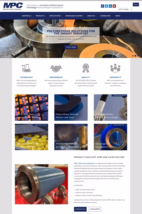Mearthane-Products-Corporation Homepage 1440px