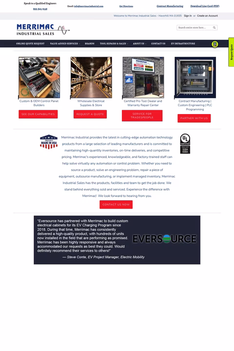 Merrimac-Industrial-Sales Homepage 1440px
