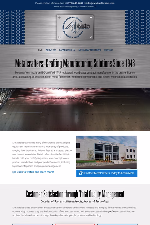 Metalcrafters Homepage 1440px