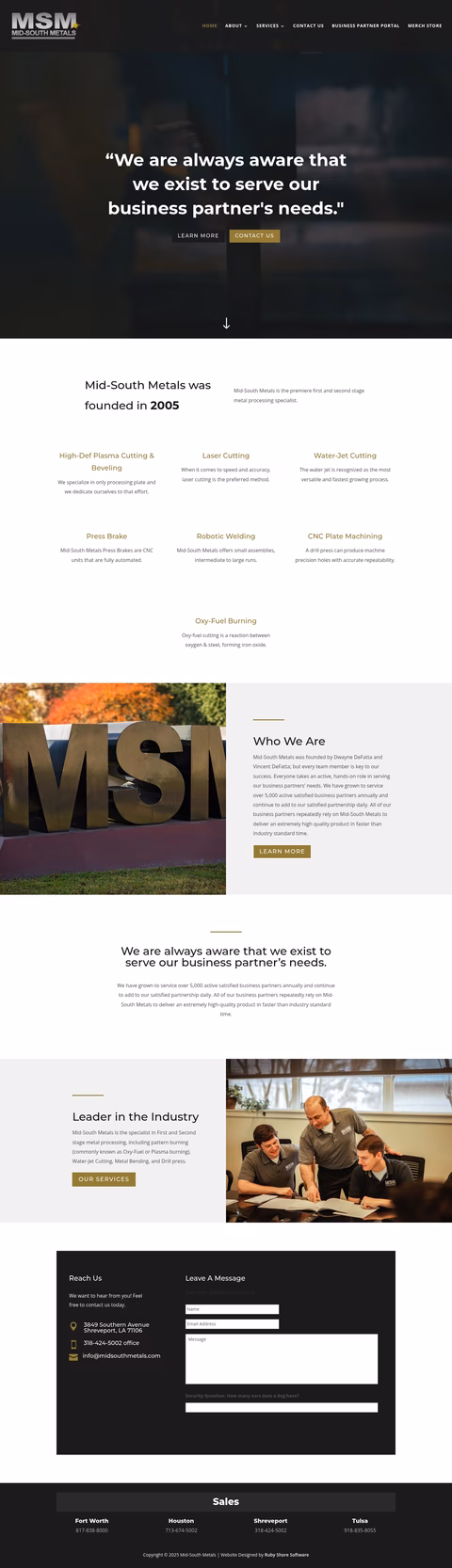 Mid-South-Metals Homepage 1440px