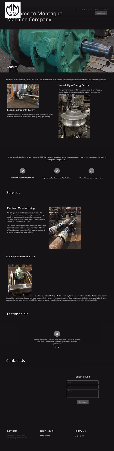 Montague-Machine-Company Homepage 1440px