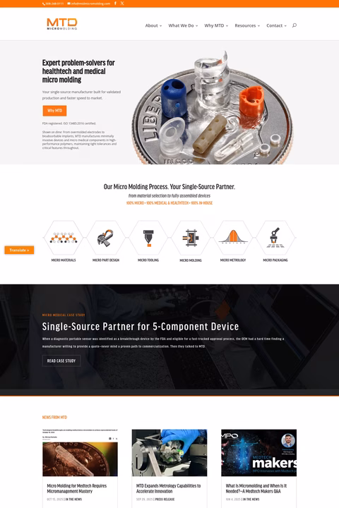 Mtd-Micro-Molding Homepage 1440px