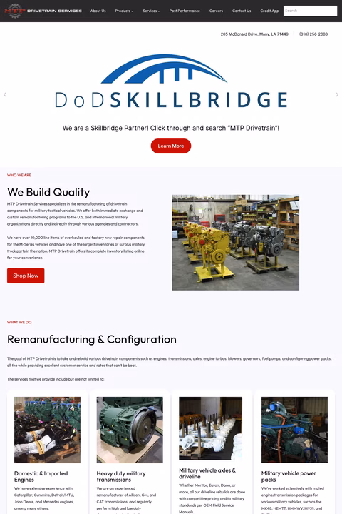 Mtp-Drivetrain-Services Homepage 1440px