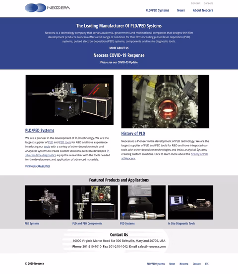 Neocera Homepage 1440px