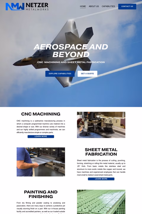 Netzer-Metalworks Homepage 1440px
