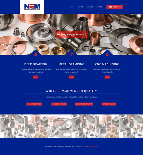 New-England-Metalform Homepage 1440px