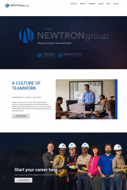 Newtron-Group Homepage 1440px
