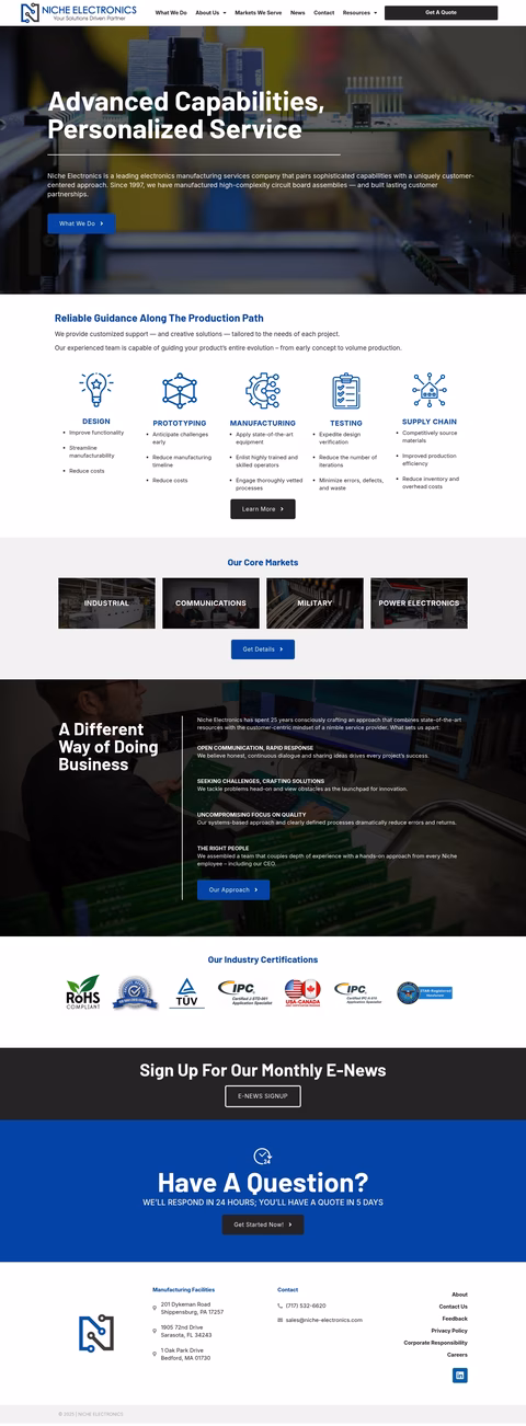 Niche-Electronics Homepage 1440px