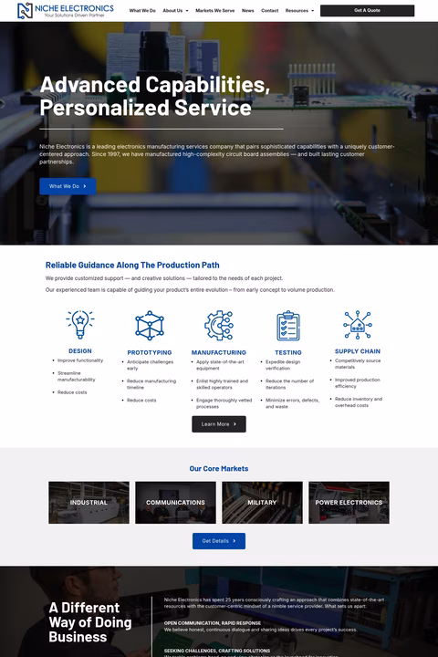 Niche-Electronics Homepage 1440px
