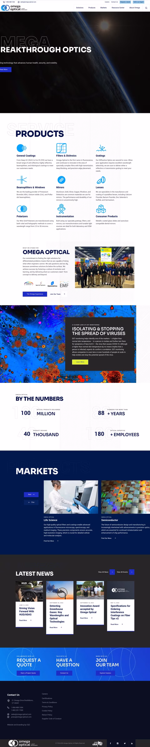 Omega-Optical Homepage 1440px