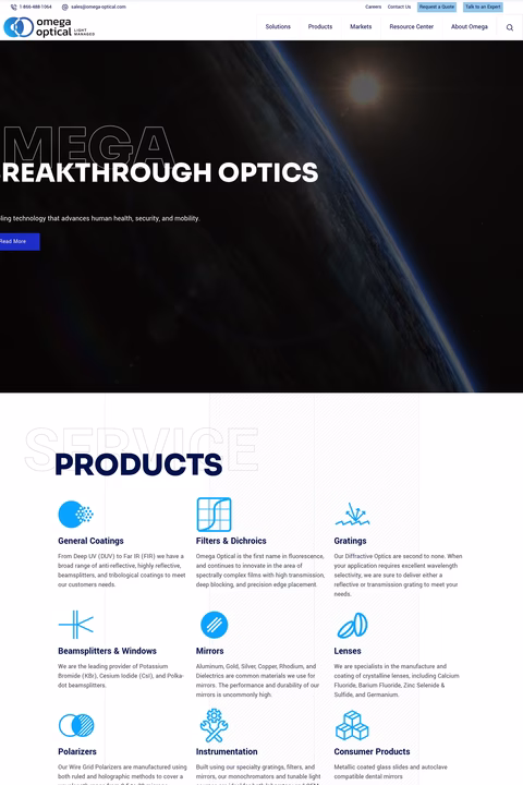 Omega-Optical Homepage 1440px