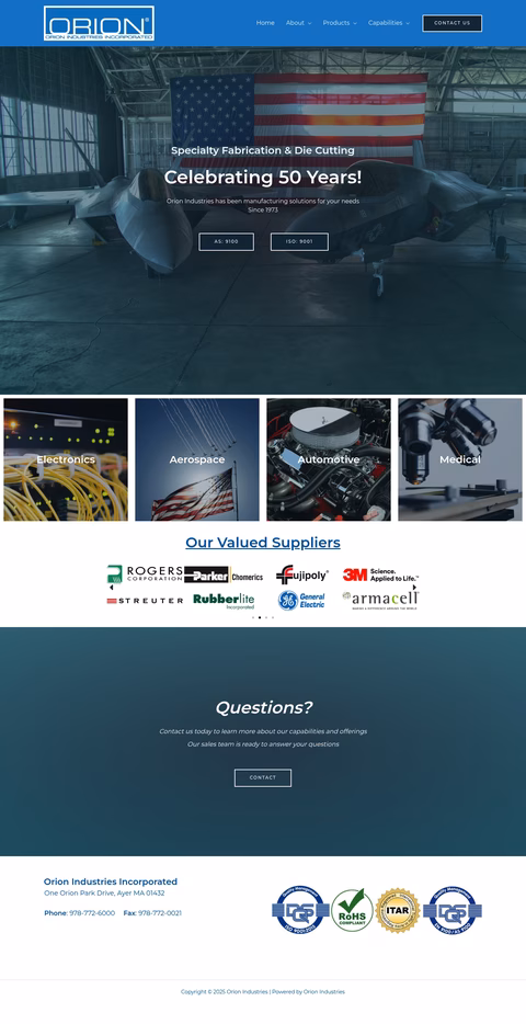 Orion-Industries Homepage 1440px