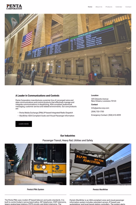 Penta-Corporation Homepage 1440px
