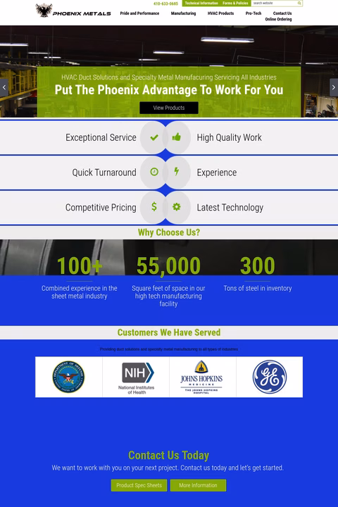 Phoenix-Metals Homepage 1440px