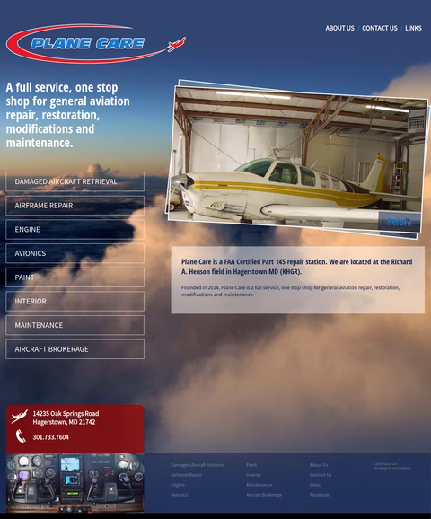 Plane-Care Homepage 1440px