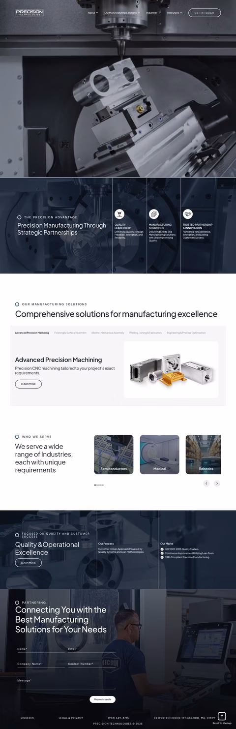 Precision-Technologies Homepage 1440px