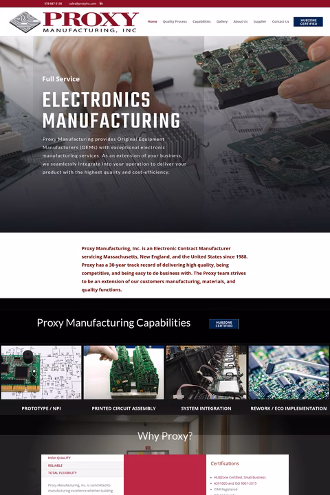 Proxy-Manufacturing Homepage 1440px