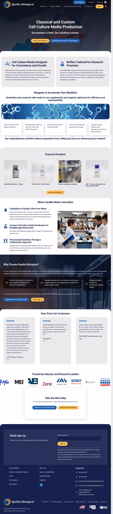 Quality-Biological Homepage 1440px