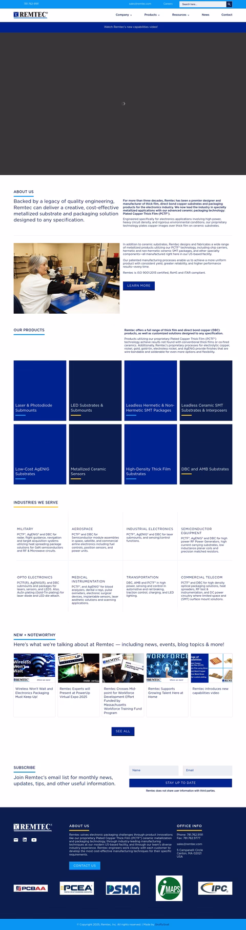 Remtec Homepage 1440px