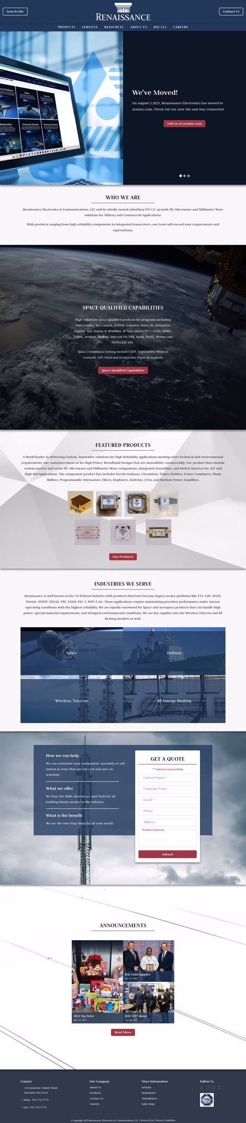 Renaissance-Electronics-Communications Homepage 1440px