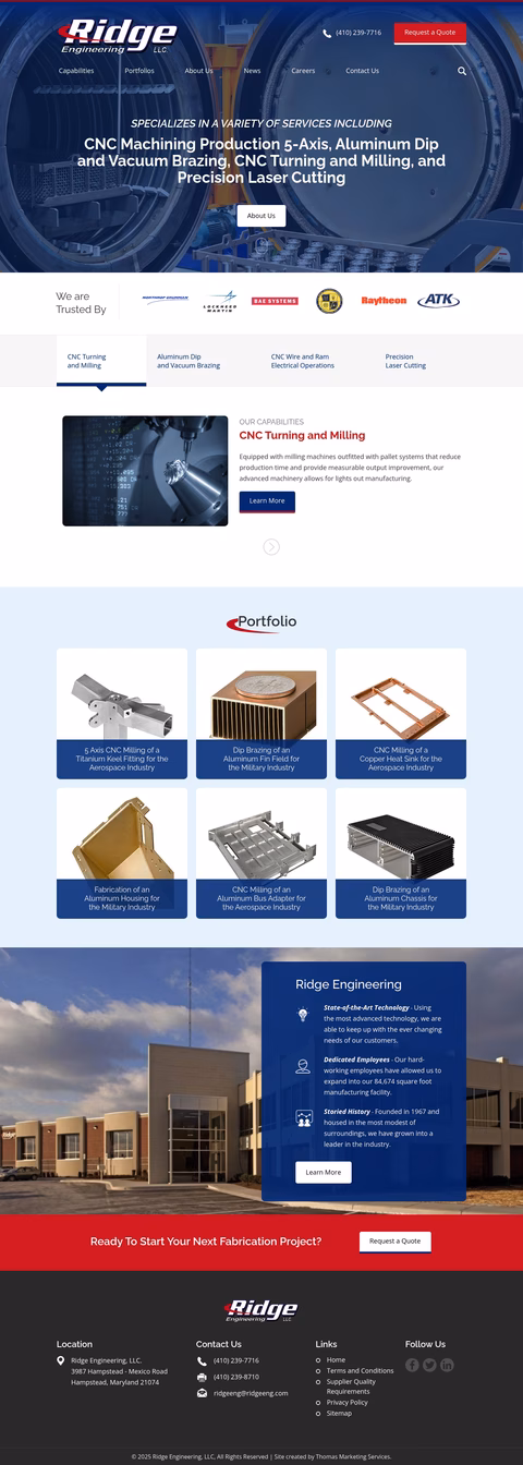 Ridge-Engineering Homepage 1440px