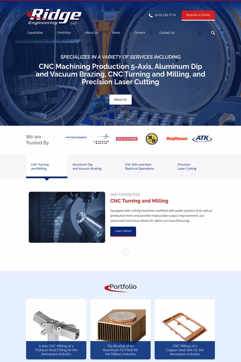 Ridge-Engineering Homepage 1440px