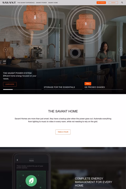 Savant-Systems Homepage 1440px