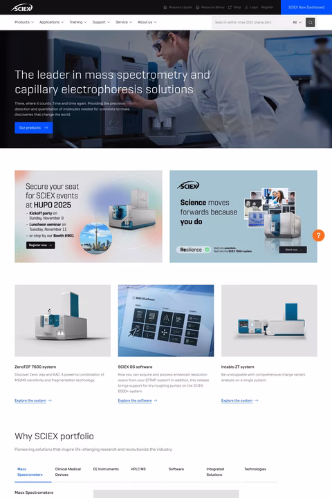 Sciex Homepage 1440px