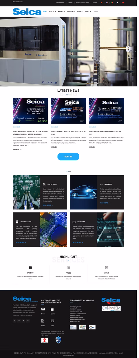 Seica Homepage 1440px