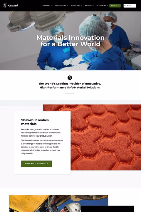Shawmut-Advanced-Materials Homepage 1440px