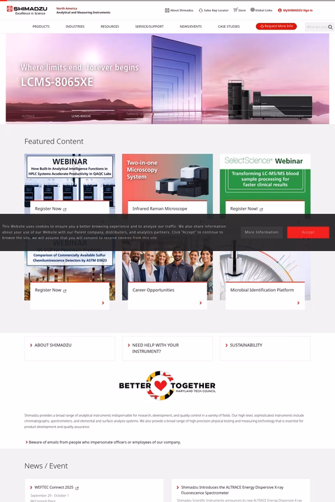 Shimadzu-Scientific-Instruments Homepage 1440px