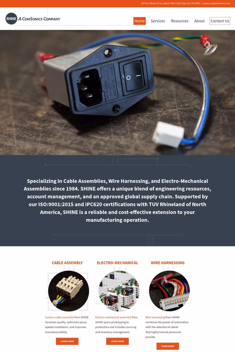 Shine-Wire-Products Homepage 1440px
